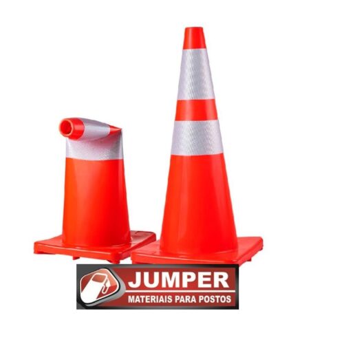 Cone Flexível NBR Laranja 75cm – Faixa Refletiva
